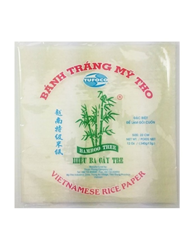 Bamboo Tree Vietnamese Rice paper - Square 22cm 340g (1 case - 44pcs)