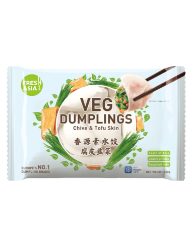 Freshasia Veg Dumplings - Chives & Tofu Skin Dumplings 450g