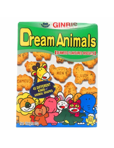 Ginbis Dream Animals Seaweed Flavoured Biscuits 37g