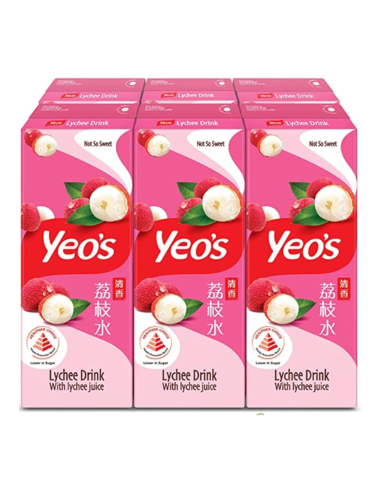 楊協成 荔枝汁飲料 6 X 250mL - Yeo's - Fruit Drinks ZH