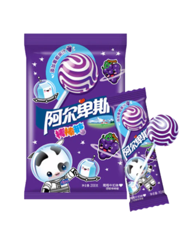 Alp Lollipop Candy Grape & Cream 200g