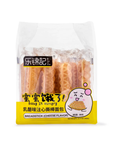 乐锦记宝宝饿了乳酪味注心撕棒面包 380g