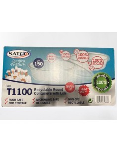 Satco 1100ml Round Container & Lid  - 150pcs