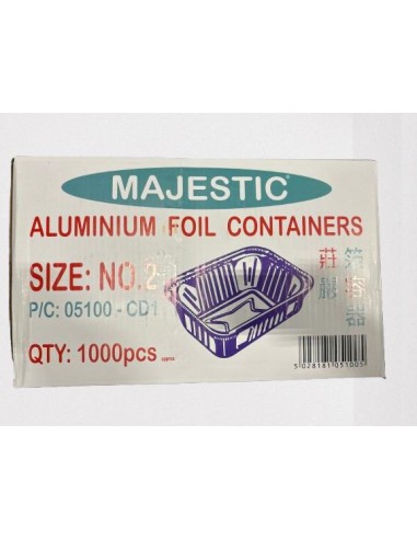 No 2 Aluminium Foil Food Containers