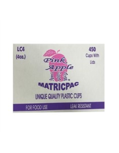 Pink Apple - 4oz (LC4) Plastic Cups & Lids - 450pcs