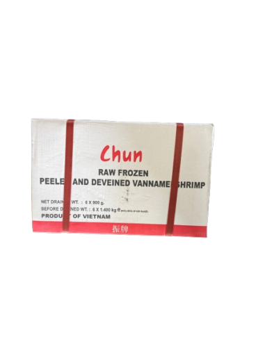 CHUN 21/25 PND VANNAMEI PRAWNS - 900G x 6