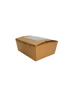 45oz Brown/Kraft Recyclable No.8 Window Boxes Qty 300