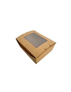 45oz Brown/Kraft Recyclable No.8 Window Boxes Qty 300 2