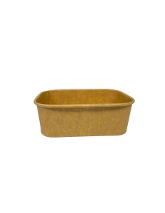 750ml Rectangular Brown/Kraft Rectangular Recyclable Takeaway Container with Plastic Lid Qty 300 2
