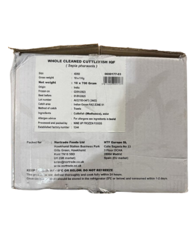 ROYAL STAR CUTTLEFISH BABY RAW IQF 40/60 - 1kg x 10