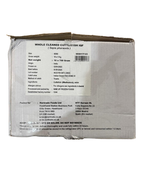 ROYAL STAR CUTTLEFISH BABY RAW IQF 40/60 - 1kg x 10