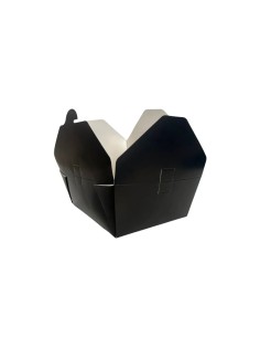 45oz Black Cardboard Recyclable No.8 Food Box WITH Vent Holes Qty 300 2