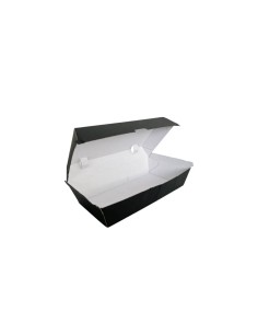 New Large Black Cardboard Recyclable Takeaway Meal Box Qty200