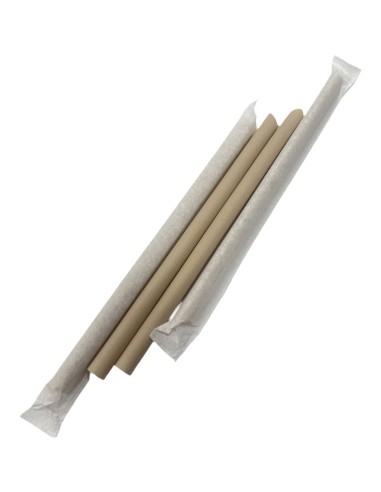 12x210mm TEA FIBRE Recyclable Pointy Bubble Tea Straws Qty2000