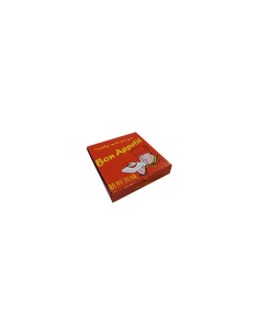 7 inch Red Cardboard Biodegradable Corrugated Bon Appetit Pizza Boxes Qty 100