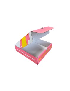 7 inch Red/Yellow/Pink Biodegradable Corrugated Sweet Yummy Treats Pizza/Dessert Boxes (New Design) Qty 100