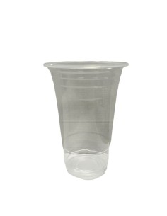 12oz Clear Plastic Recyclable PP Bubble Tea Flat Cups