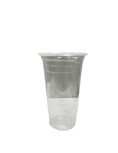 16oz Clear Plastic Recyclable PP Bubble Tea Flat Cups