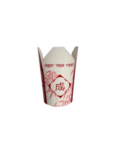 16oz Red/White Cardboard Recyclable Rounded Noodle Box Qty 500 2