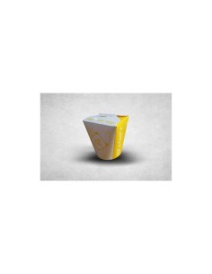 32oz Yellow/White Cardboard Recyclable Rounded Noodle Boxes Qty 500