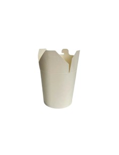 16oz White Cardboard Recyclable Rounded Noodle Boxes Qty 500