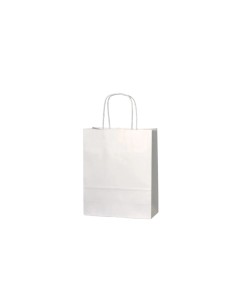 Large White Paper Biodegradable Twist Handle Bags Qty 250