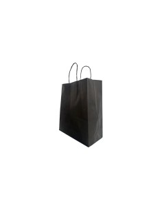 Large Black Paper Biodegradable Twist Handle Bags Qty 250