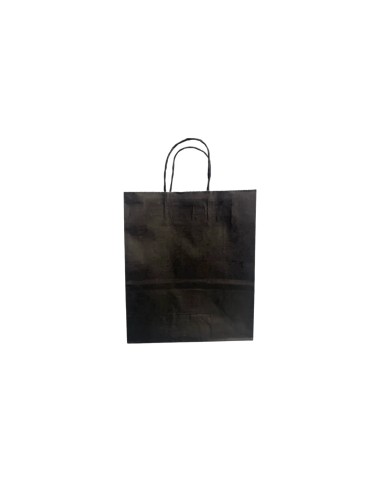 Large Black Paper Biodegradable Twist Handle Bags Qty 250