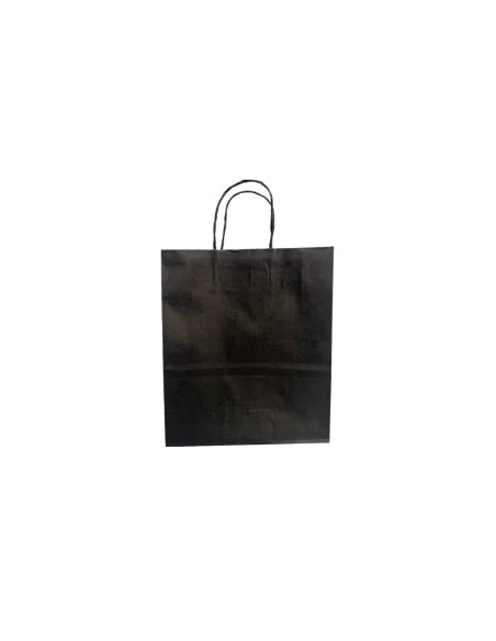Large Black Paper Biodegradable Twist Handle Bags Qty 250