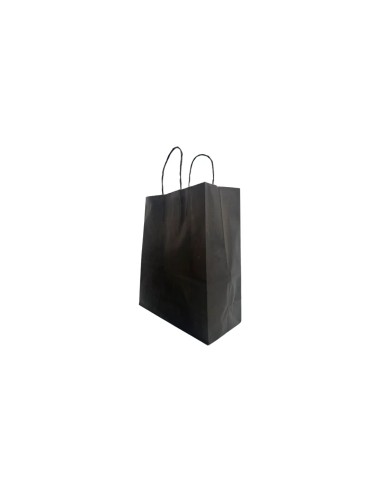 Medium Black Paper Biodegradable Twist Handle Bags Qty 250