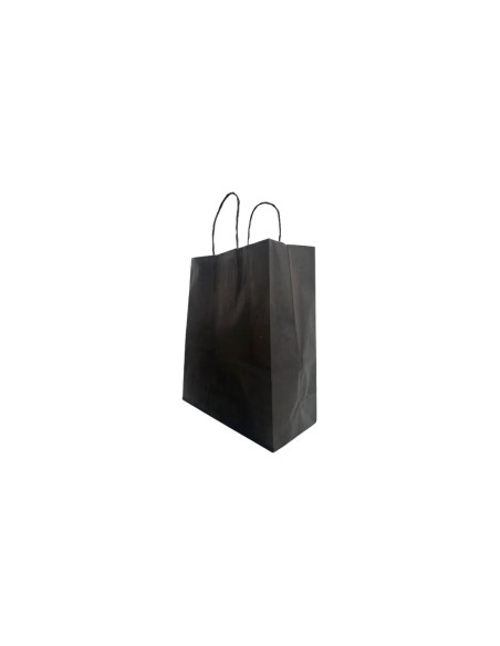 Medium Black Paper Biodegradable Twist Handle Bags Qty 250