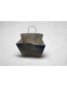 Large Black/Kraft Paper Biodegradable Twist Handle Bags Qty 250