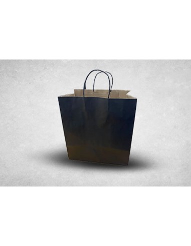 Large Black/Kraft Paper Biodegradable Twist Handle Bags Qty 250
