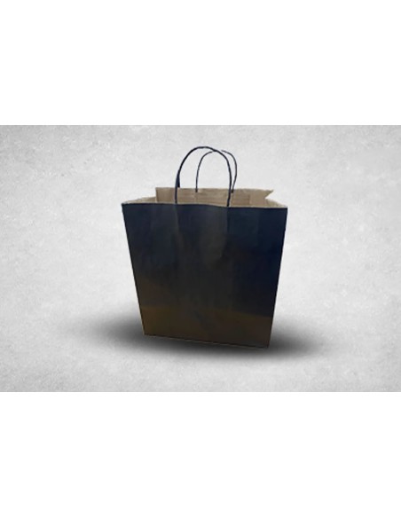 Large Black/Kraft Paper Biodegradable Twist Handle Bags Qty 250