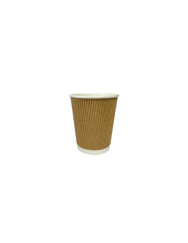 8oz Brown/Kraft Recyclable Ripple Coffee Cups Qty 500