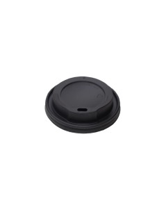 12oz-Fit Black Plastic Recyclable Coffee Cup Lids Qty 1000
