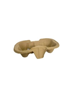 2-Cup Brown Paper Biodegradable Cup Carrier Tray Holders Qty180 2
