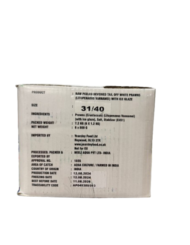 NEELI PREMIUM 31/40 P&D PRAWNS - 800G x 6