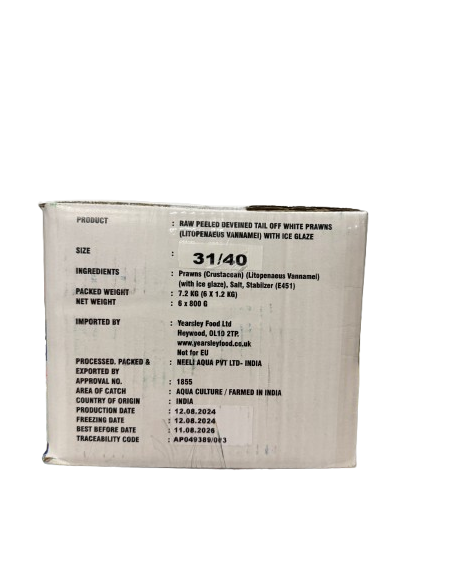 NEELI PREMIUM 31/40 P&D PRAWNS - 800G x 6