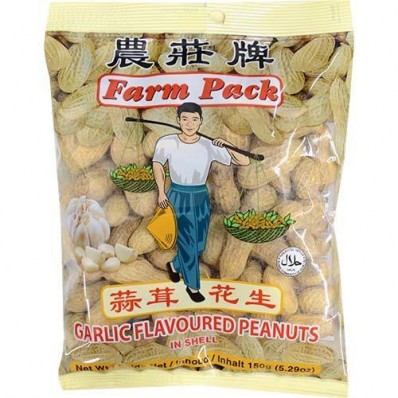 Farm Pack Garlic Flavoured Peanuts in Shell 150g