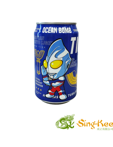 Ocean Bomb & Ultraman Tiga Sparkling Water - Green Apple Flavour 330ml